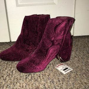 red velvet booties